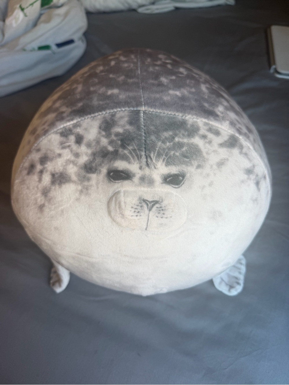 Gray Seal Plush Accent Pillow - Soft Decorative Cushion